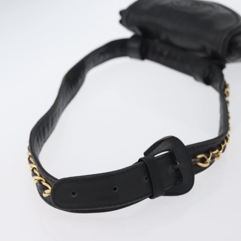 Chanel Lambskin CC Logo Chain Waist Bag Black - Picture 10 of 12